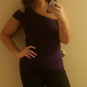 *SOLD*Express Purple One Shoulder Top